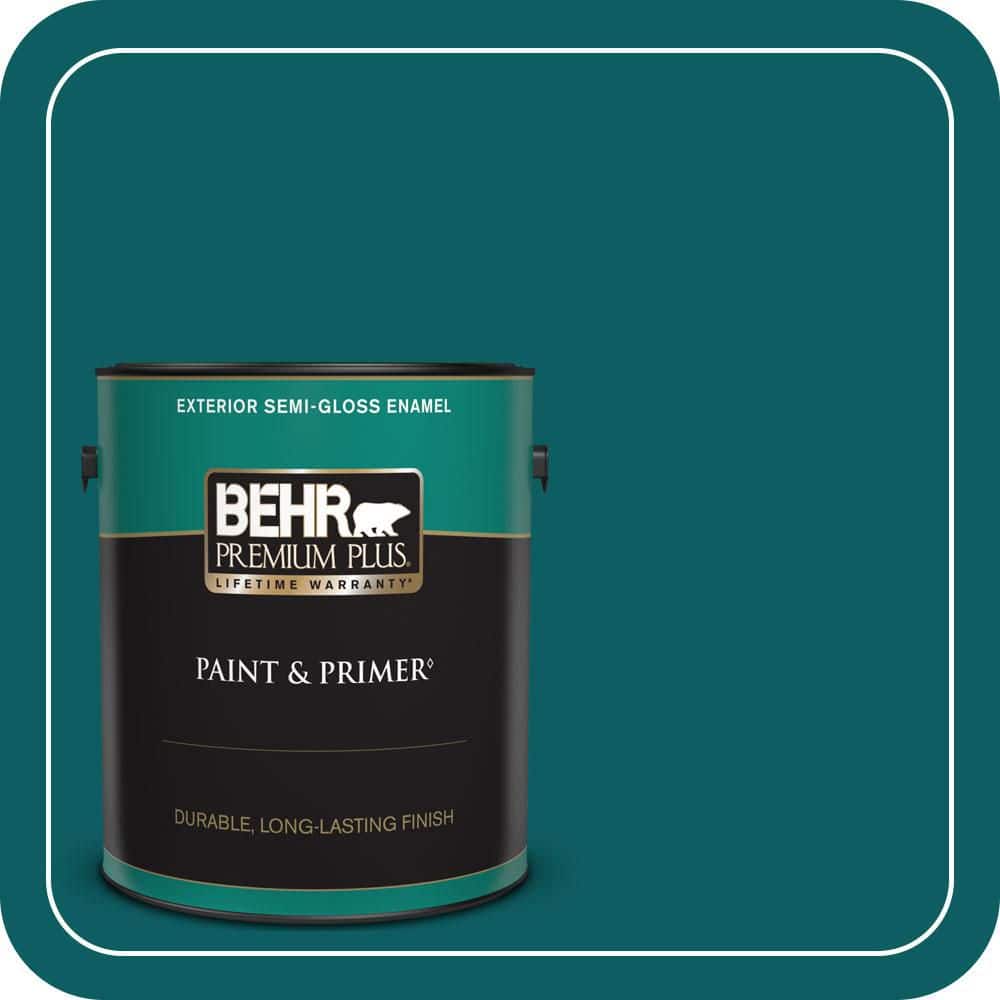 BEHR PREMIUM PLUS 1 gal. #S-H-500 Realm Semi-Gloss Enamel Exterior Paint & Primer
