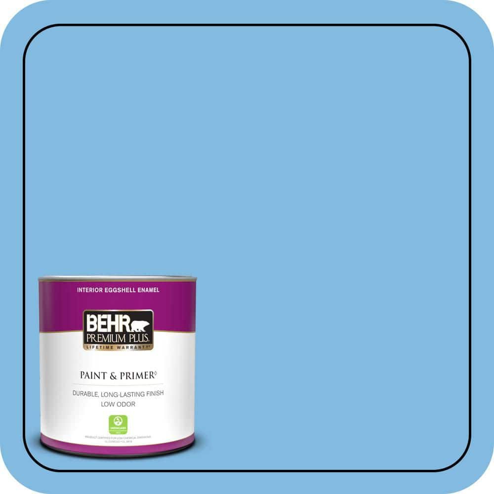 BEHR PREMIUM PLUS 1 qt. #560B-4 Enchanting Eggshell Enamel Low Odor Interior Paint & Primer (1)