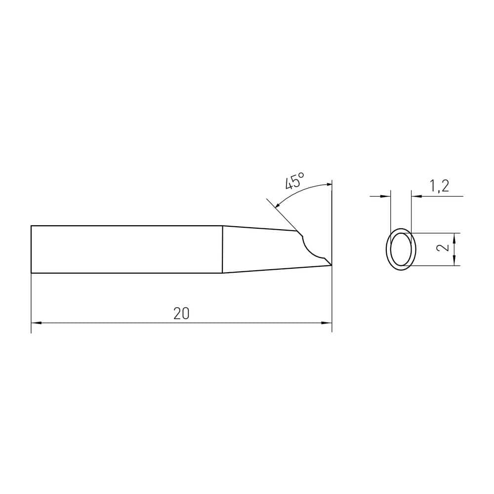 Weller RT Micro Active Soldering Tip, Gullwing, 2.0 mm x 1.2 mm (2)