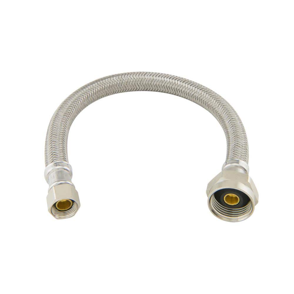 BrassCraft 3/8 in. Compression x 7/8 in. Ballcock Metal Nut x 12 in. Braided Polymer Toilet Supply Line