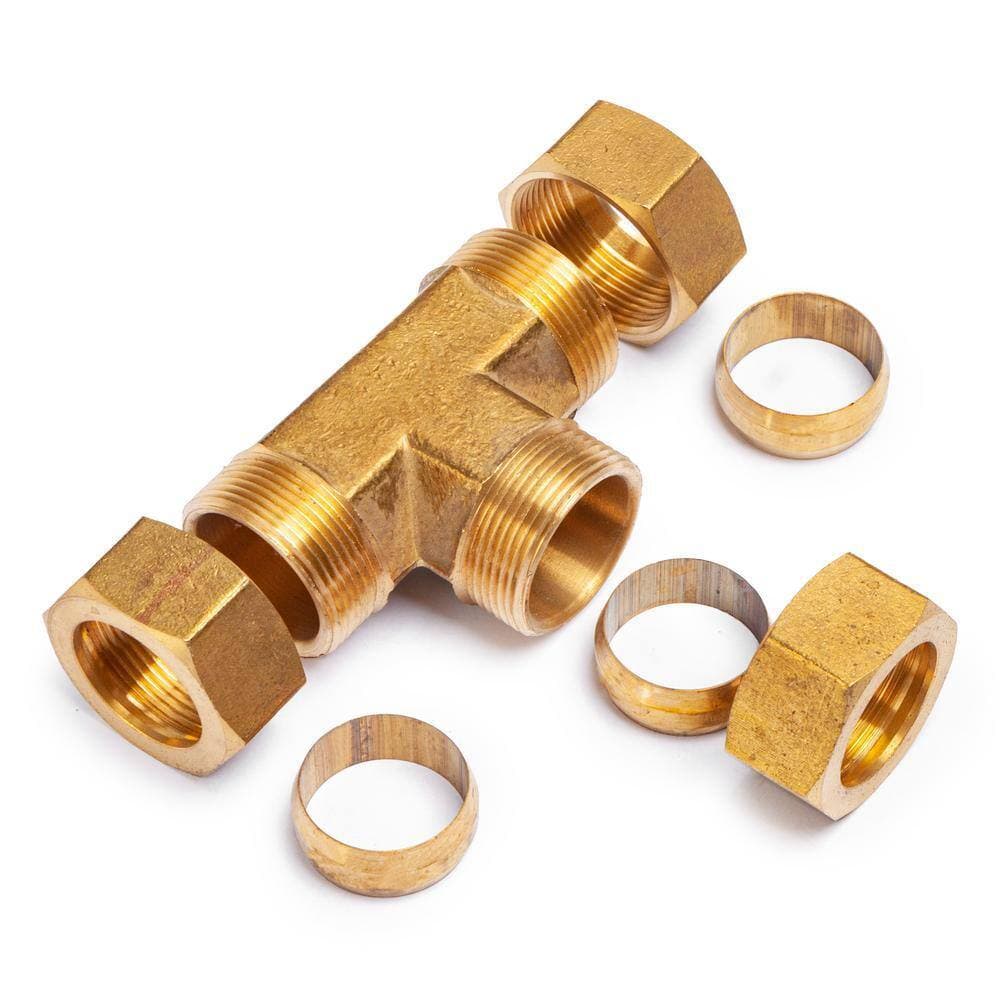 LTWFITTING 7/8 in. O.D. Comp Brass Compression Tee Fitting (3-Pack) (2)