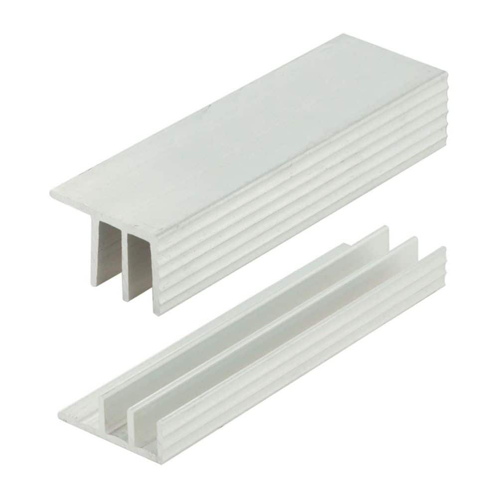 Outwater 0.550 in. D x 0.866 in. W x 48 in. L Unfinished Paintable Mill Aluminum Bypass Sliding Track Moulding Fits 1/8 in. Board (1)