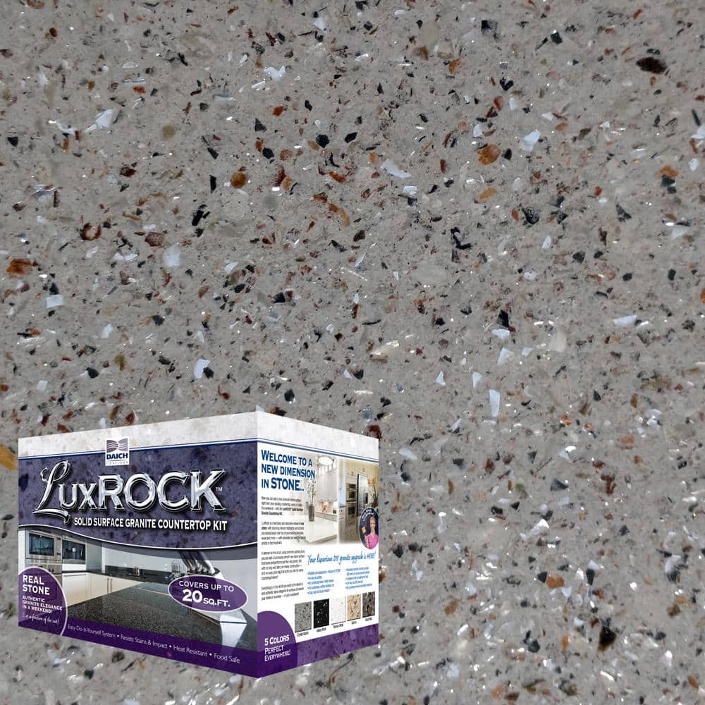 DAICH LuxROCK Solid Surface Granite Countertop Kit 20 sq. ft. Crystal Quartz