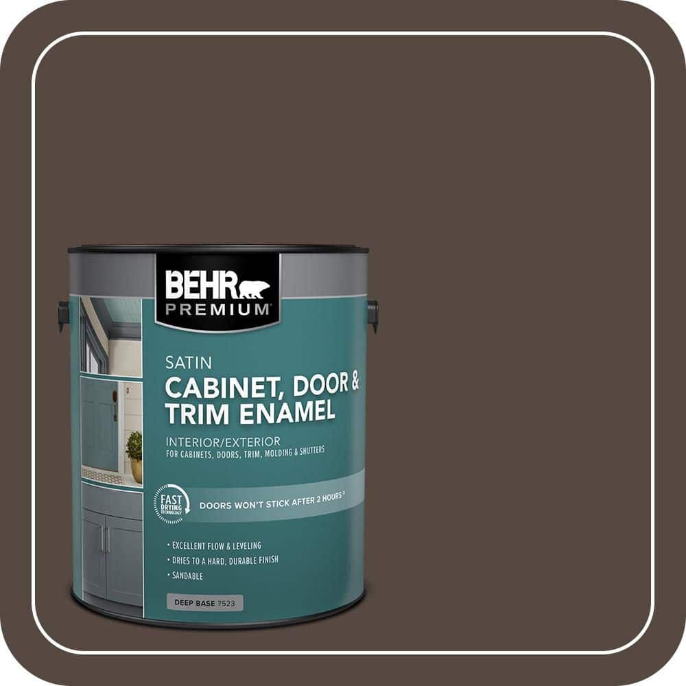 BEHR PREMIUM 1 gal. #N210-7 Havana Coffee Satin Enamel Interior/Exterior Cabinet, Door & Trim Paint