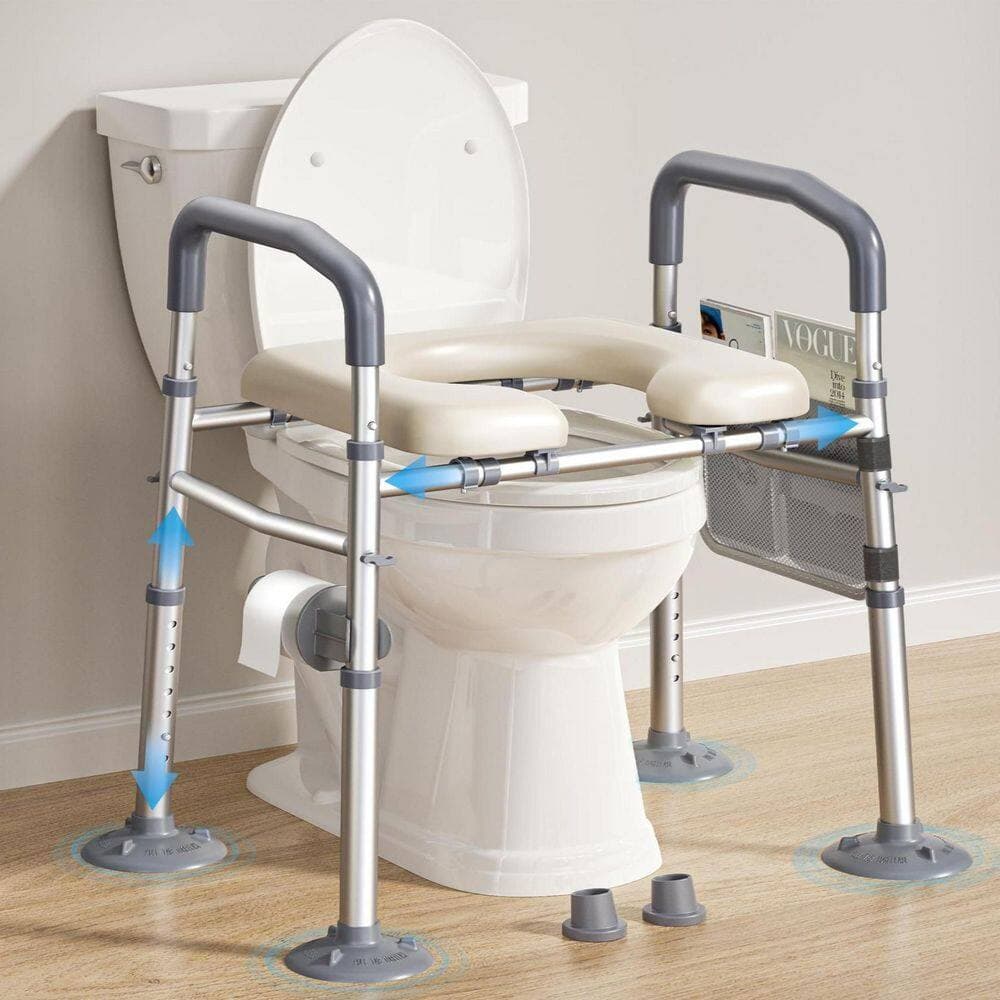 Wudkey Elevated Toilet Seat with Handles for Elderly, Pregnant, Handicap, Width & Height Adjustable, Heavy Duty, Fit Any Toilet (2)