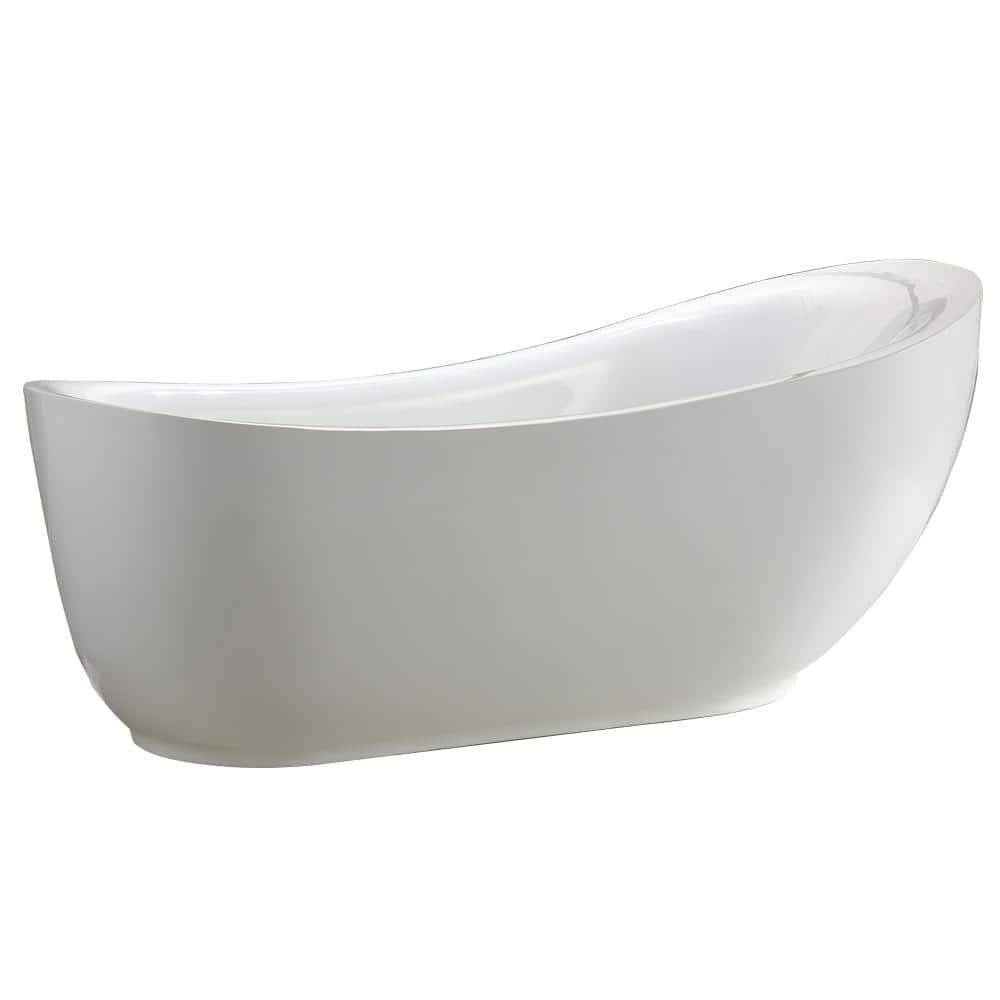 ROSWELL Everlie 5.9 ft. Acrylic Flatbottom Non-Whirlpool Bathtub in White (3)