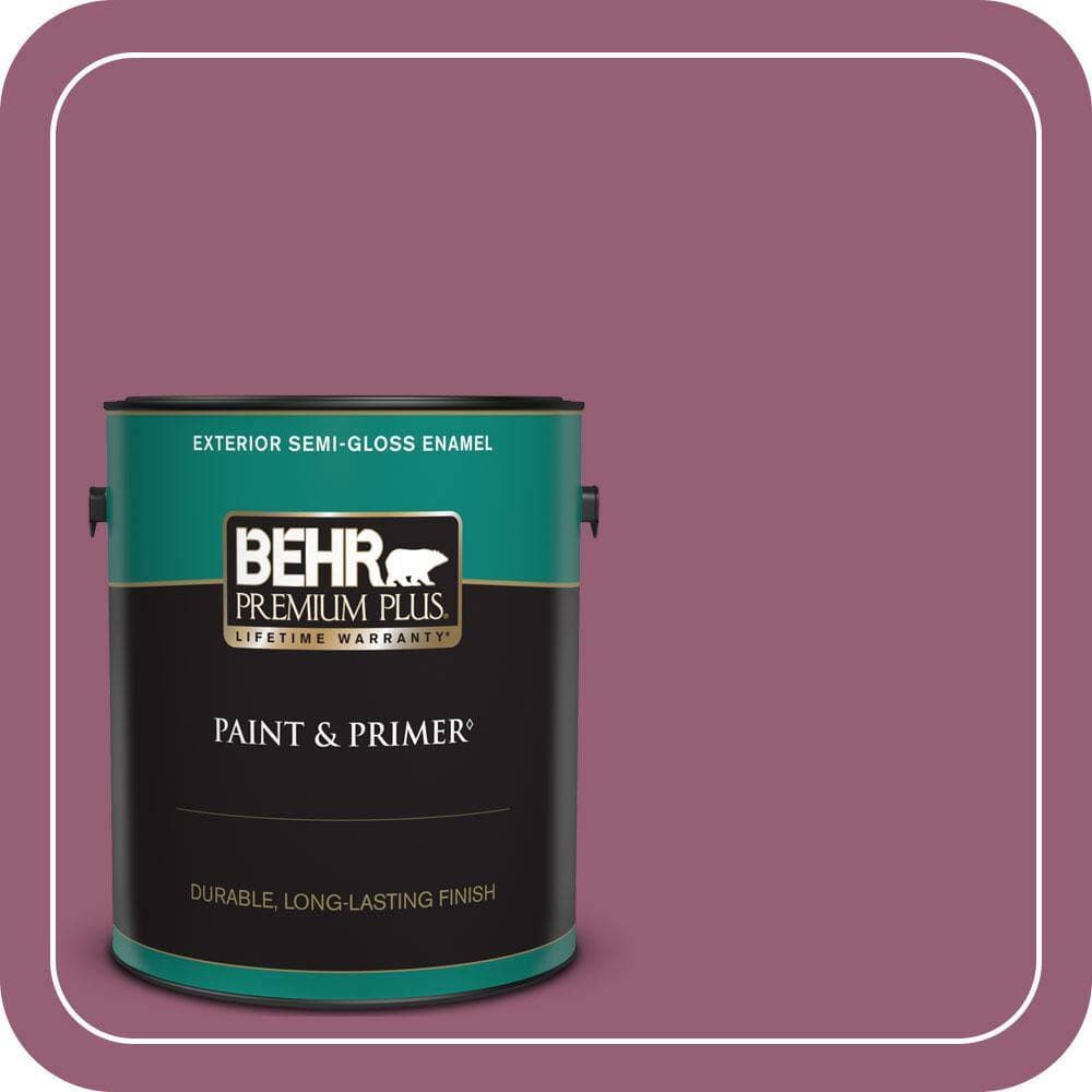 BEHR PREMIUM PLUS 1 gal. #MQ1-03 Glitz and Glamour Semi-Gloss Enamel Exterior Paint & Primer