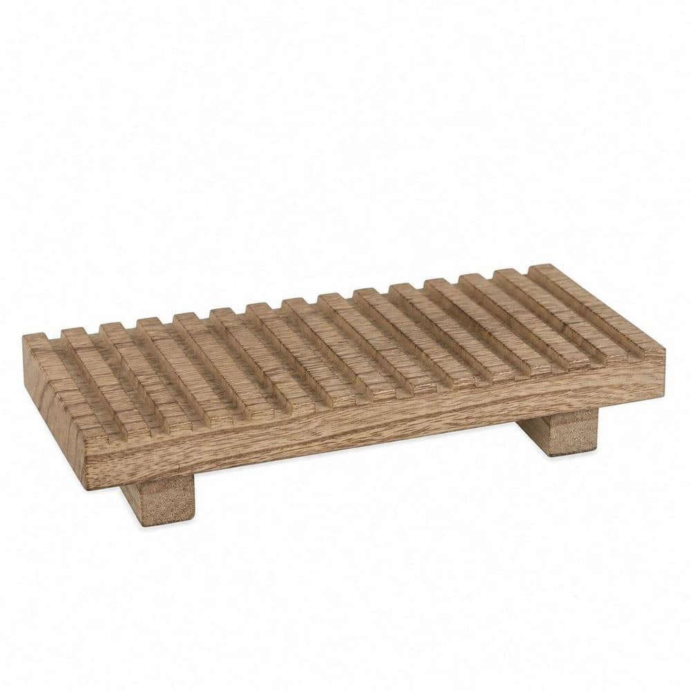 Unbranded 1 Pack Brown Solid Wood Soap Dish Freestanding Rustic Farmhouse Vanity Riser Display Tray for the Bath (1)