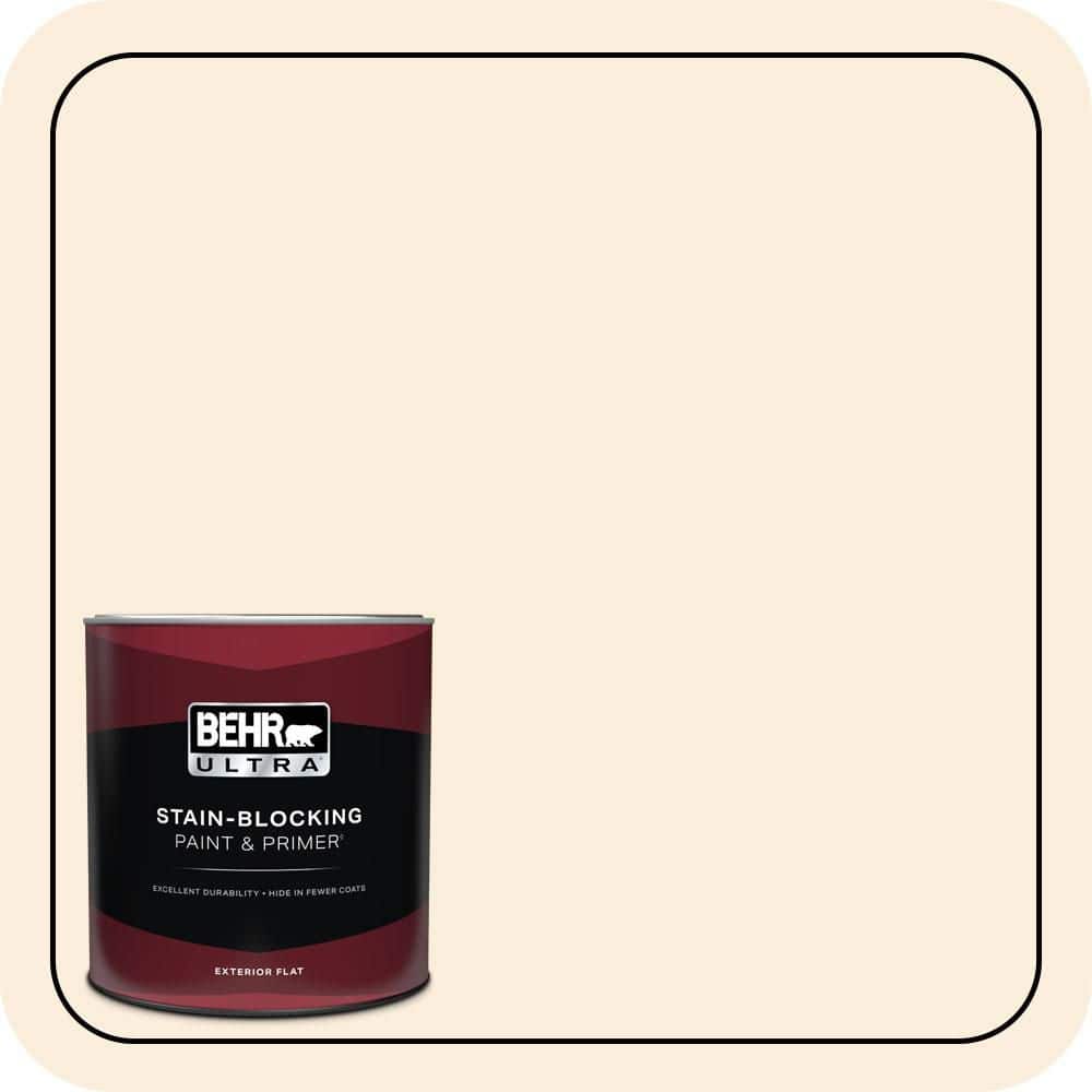 BEHR ULTRA 1 qt. #PWN-22 Organza Peach Flat Exterior Paint & Primer
