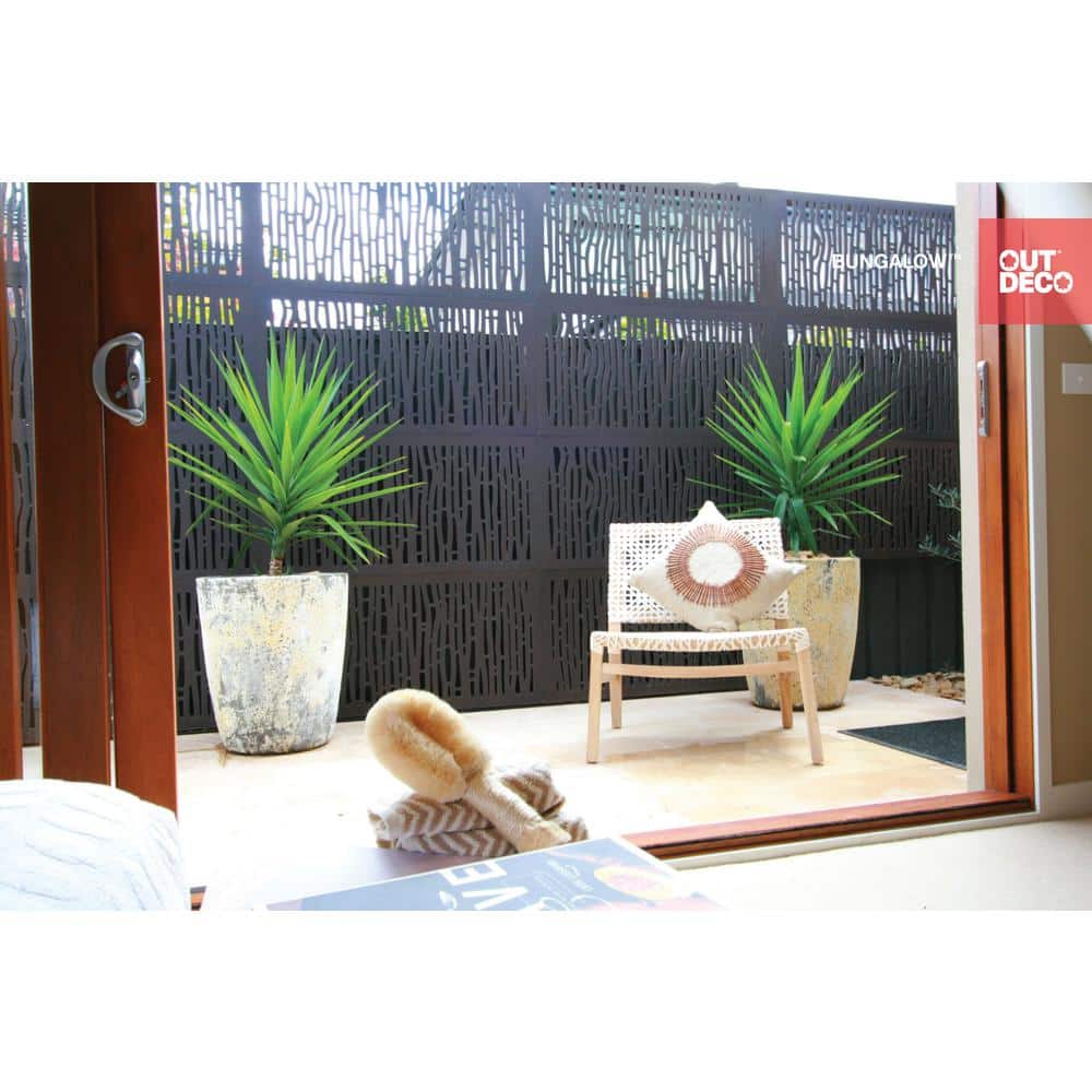 OUTDECO 5/16 in. x 24 in. x 48 in. Bungalow Modular Hardwood Composite Decorative Fence Panel (3)