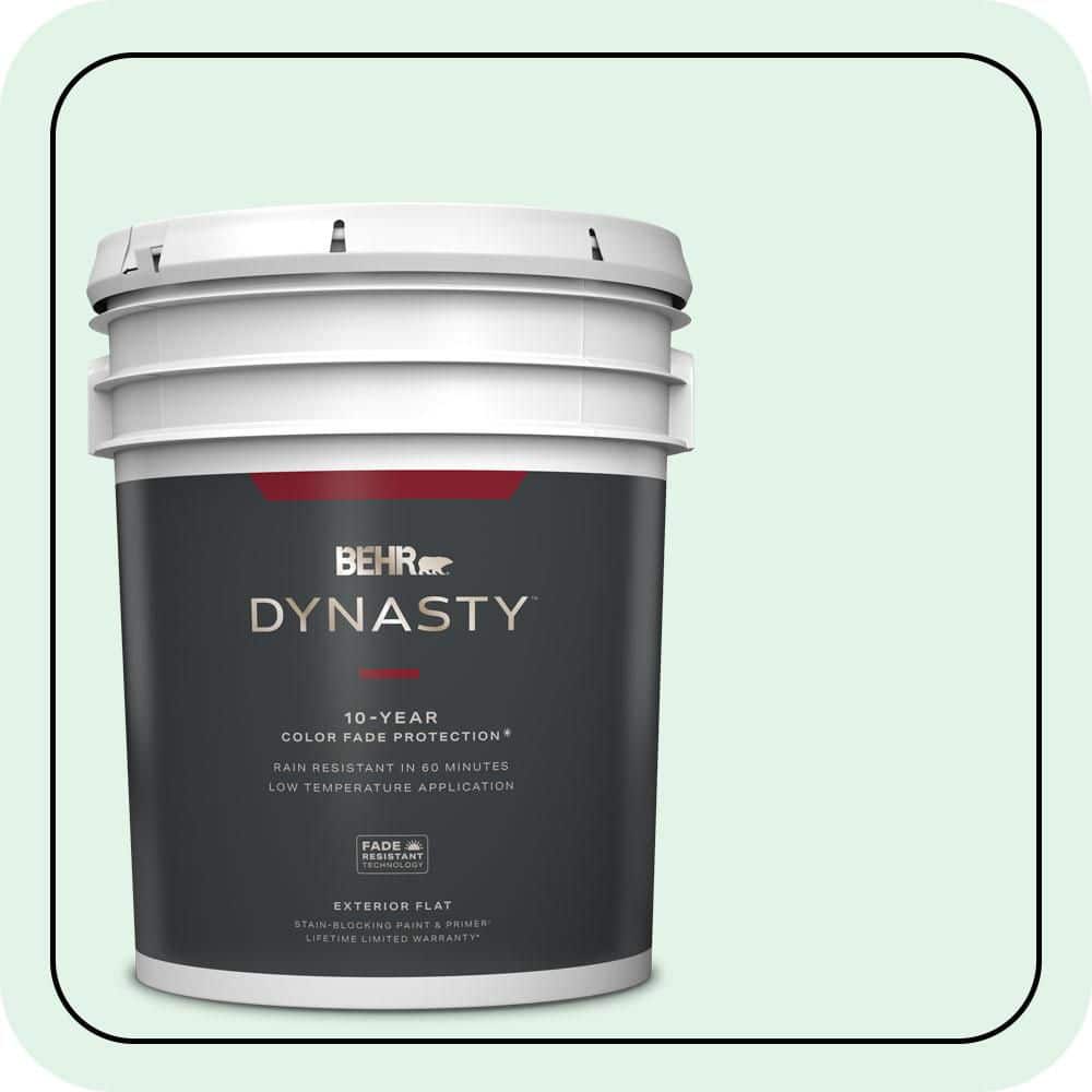 BEHR DYNASTY 5 gal. #480C-1 Light Mint Flat Exterior Stain-Blocking Paint & Primer