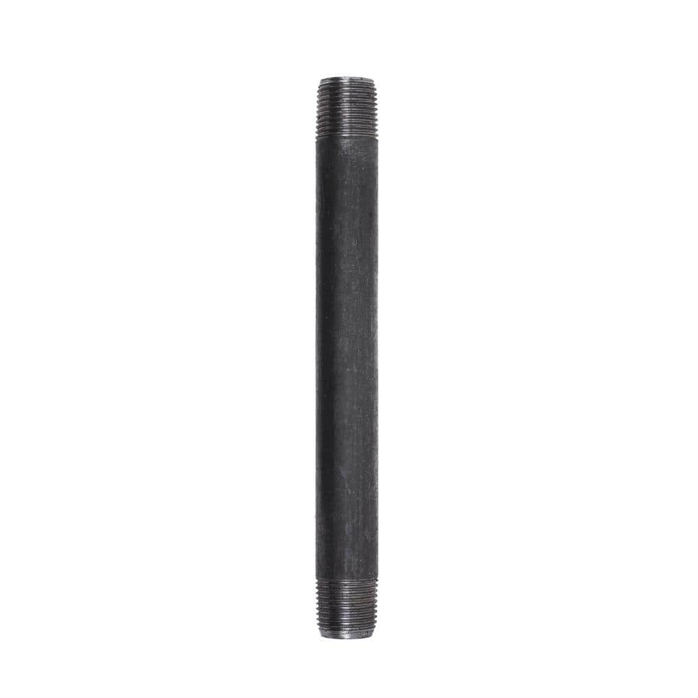 STZ 3/8 in. x 6 in. Black Steel Fittings & Connectors Nipple (4)