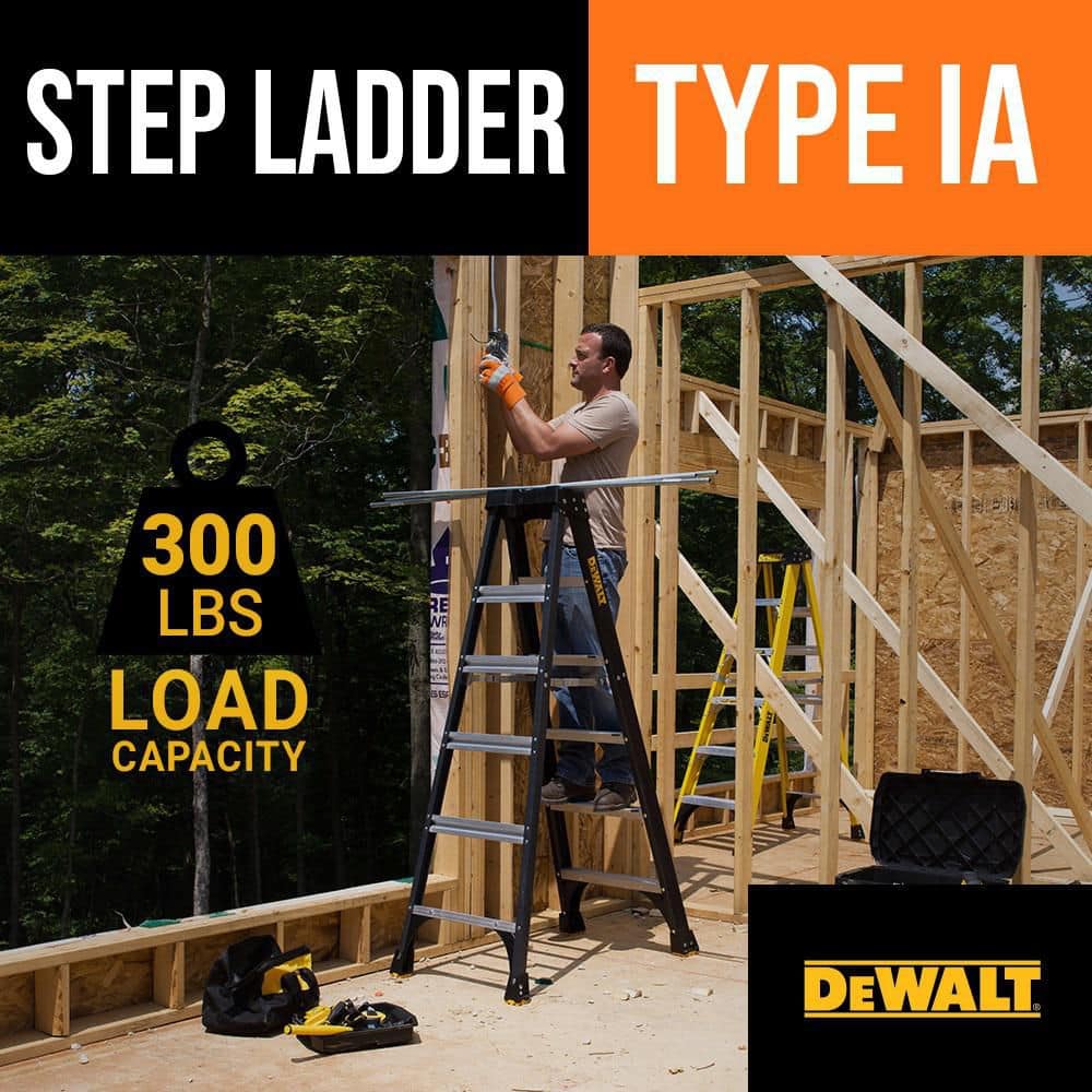 DEWALT Fiberglass Stepladder, 300 lbs. Load Capacity, Type IA (2)