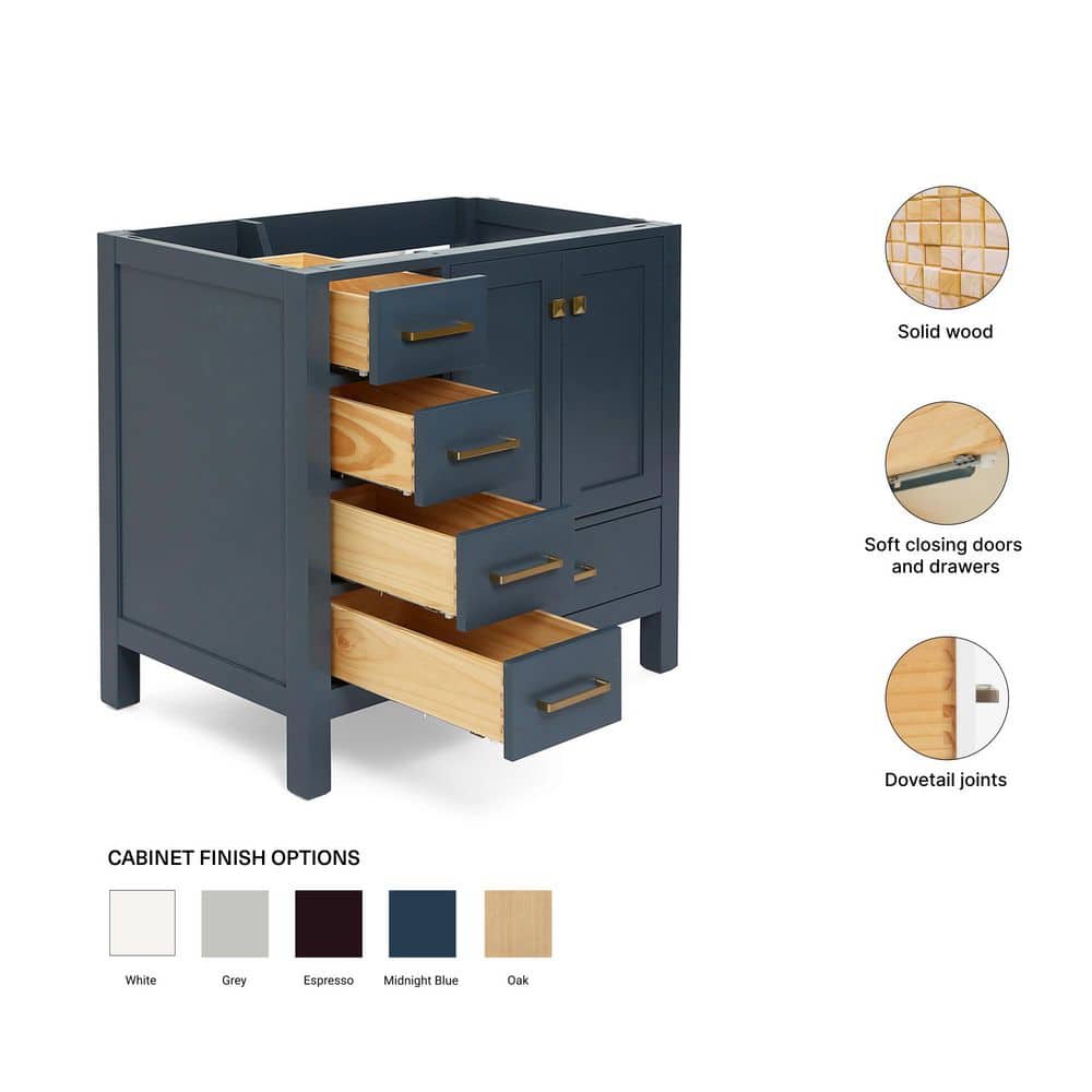 ARIEL Cambridge Freestanding Bathroom Vanity Cabinet without Top (Assembled) (3)