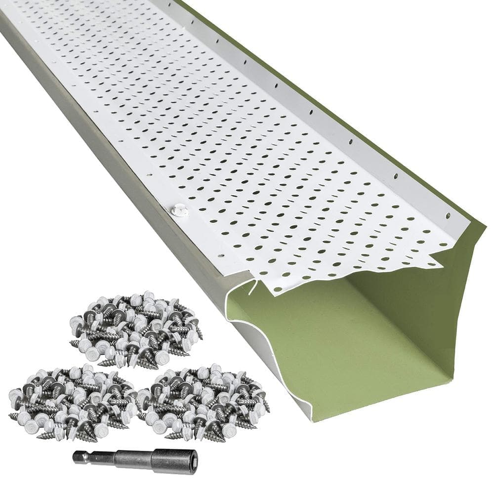 5 in. x 32' K-Style Gutter Guard, Vent Leaf Protection Available in 5 in. and 6 in. White (1)
