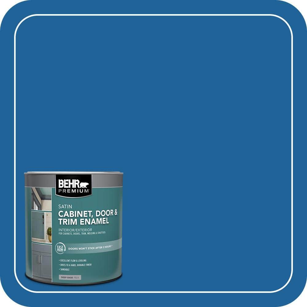 BEHR PREMIUM 1 qt. #570B-7 Cobalt Glaze Satin Enamel Interior/Exterior Cabinet, Door & Trim Paint (1)