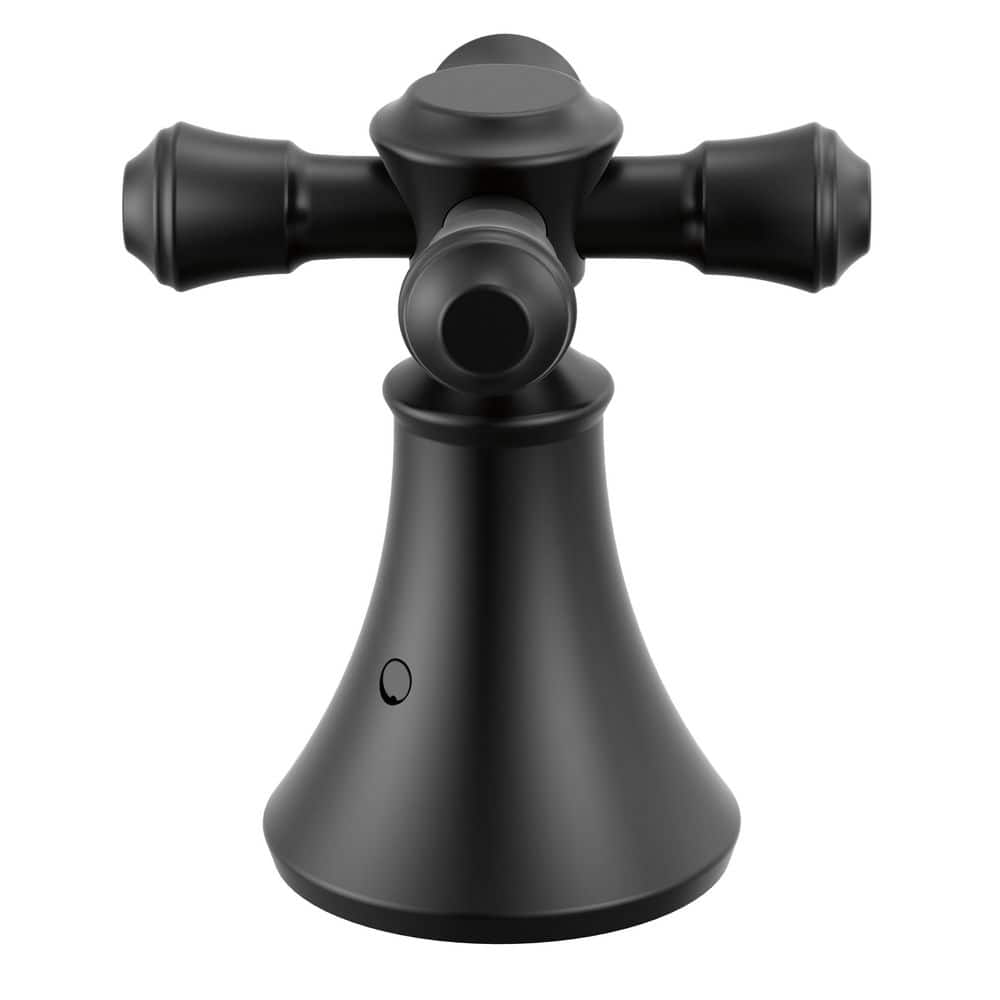 Delta (2-Pack) Cassidy Metal Cross Handles for Roman Tub Faucet in Matte Black (1)
