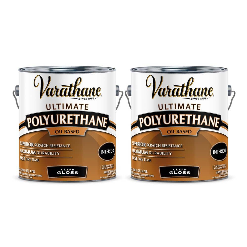 Varathane 1 gal. Clear Gloss Oil-Based Interior Shellac, Lacquer & Polyurethane (2-Pack)