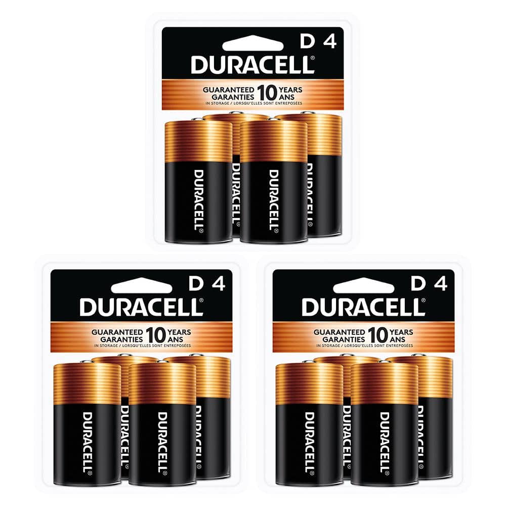 Duracell Coppertop D Alkaline Batteries for Household Devices (12-Pack)
