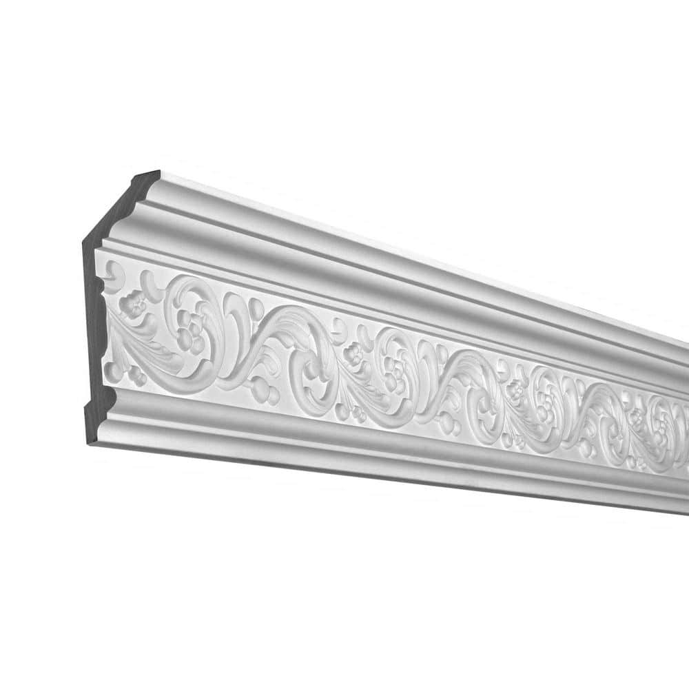 American Pro Decor 2-1/2 in. x 5-7/8 in. x 96 in. Floral Polyurethane Crown Moulding Pro Pack 16 LF (2-Pack) (1)