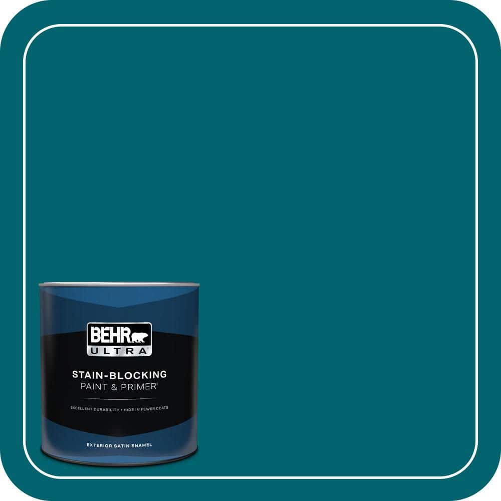 BEHR ULTRA 1 qt. #S-H-520 Peacock Tail Satin Enamel Exterior Paint & Primer