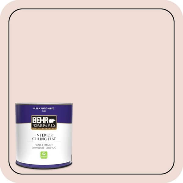 BEHR PREMIUM PLUS 1 qt. #MQ3-34 Stolen Kiss Ceiling Flat Interior Paint & Primer (2)