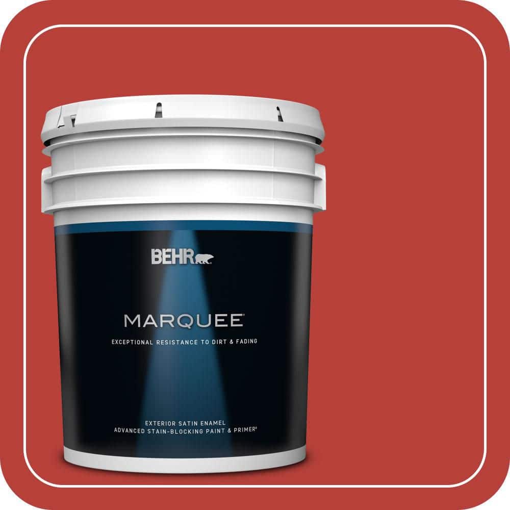 BEHR MARQUEE 5 gal. #PMD-85 Crimson Silk Satin Enamel Exterior Paint & Primer