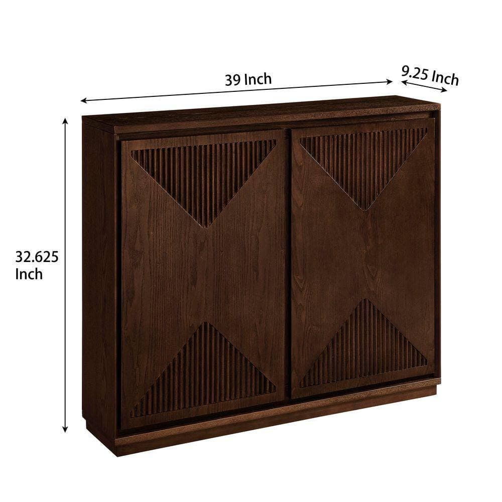 COWLOWN 39 in. W x 9.25 in. D x 32.48 in. H Bathroom Dark Brown Linen Cabinet (2)