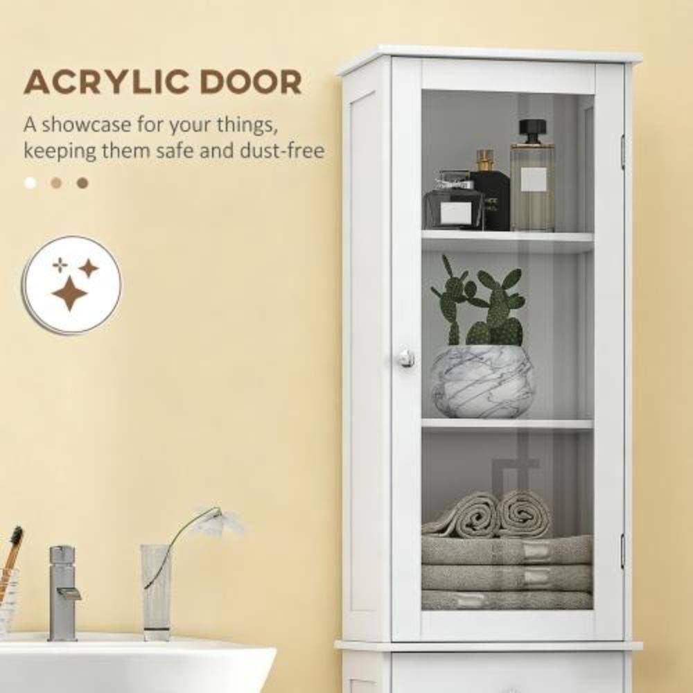 Unbranded 15.8 in. W x 10.8 in. D x 67.5 in. H Bathroom White Linen Cabinet (3)