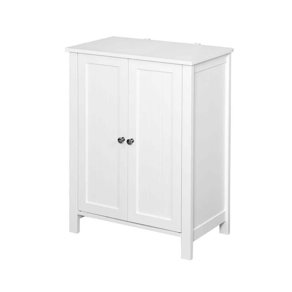 Otryad 23.62 in. W x 11.81 in. D x 31.50 in. H White MDF Freestanding Linen Cabinet with Adjustable Shelf (1)