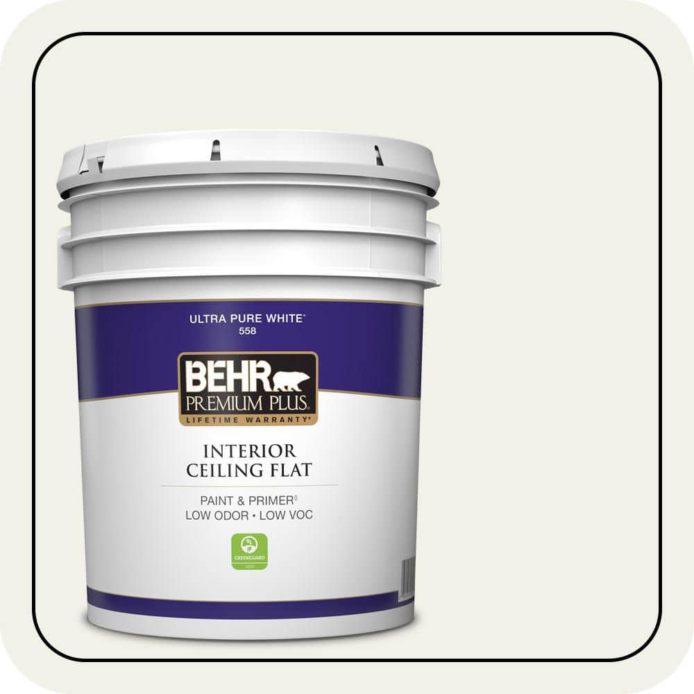 BEHR PREMIUM PLUS 5 gal. #PPU18-07 Falling Snow Ceiling Flat Interior Paint & Primer (1)