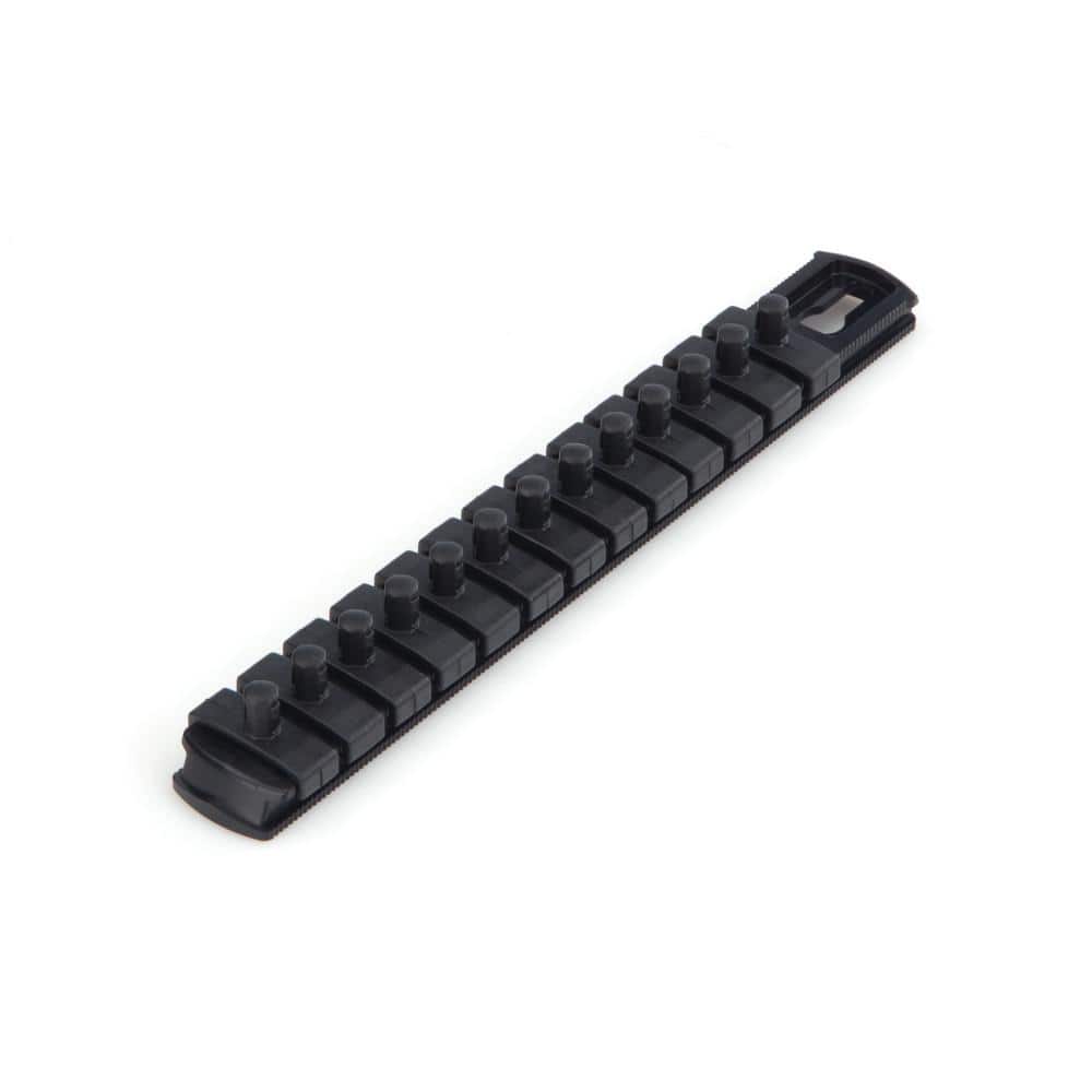 TEKTON 1/4 in. Drive x 8 in. Socket Rail, 13 Clips, Black (1)