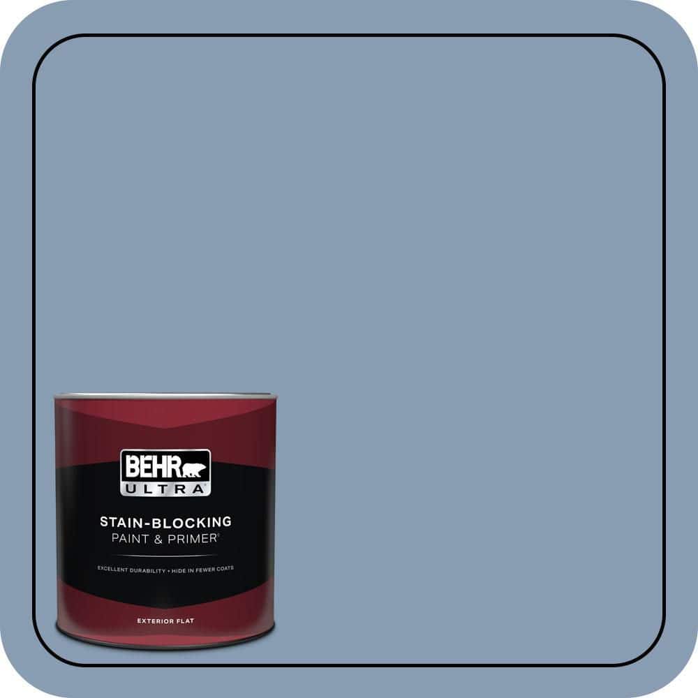 BEHR ULTRA 1 qt. #S520-4 Private Jet Flat Exterior Paint & Primer