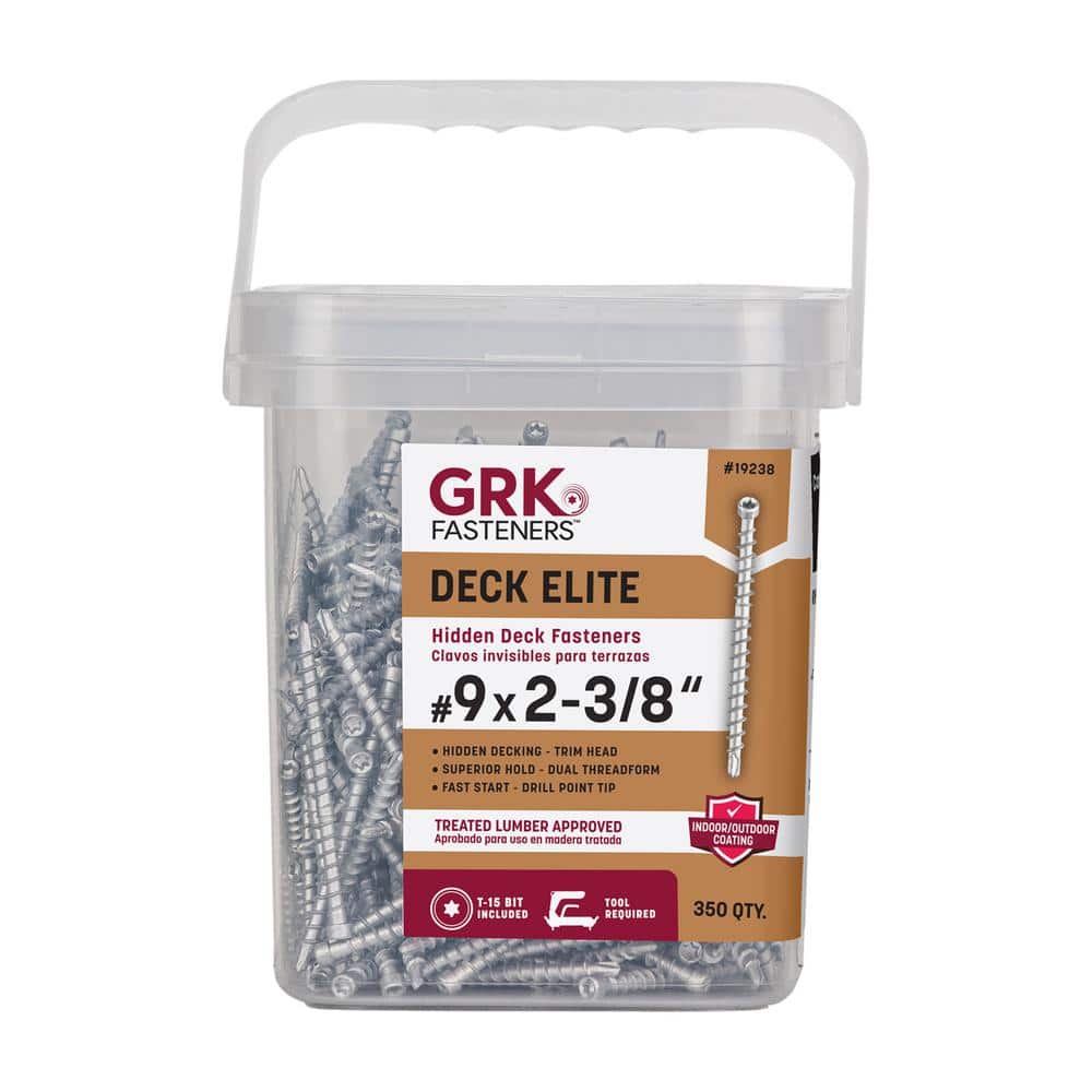 GRK Fasteners #9 x 2-3/8 in. Star Drive Exterior Coated Trim Head Deck Elite Hidden Fastener Deck Screw (350-Pack) (2)