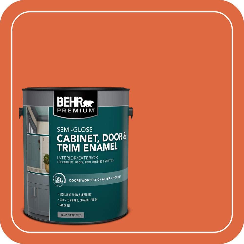 BEHR PREMIUM 1 gal. #P200-7 Bonfire Night Semi-Gloss Enamel Interior/Exterior Cabinet, Door & Trim Paint