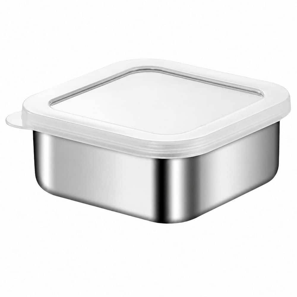 Unbranded Silver Stainless Steel Travel Soap Dish with Silicone Lid Draining Bar Soap Case for Shower and Camping