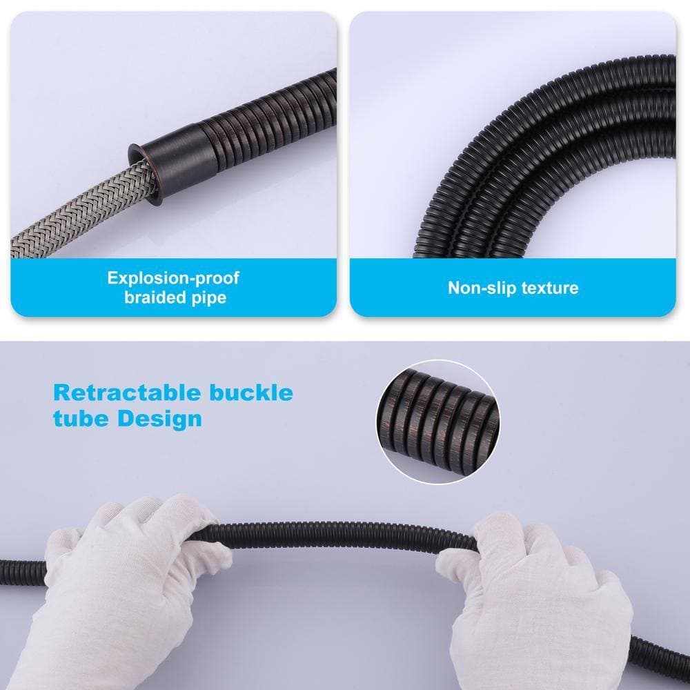 ALEASHA 63 in. Stainless Steel Shower Hose in Oil Rubbed Bronze (3)