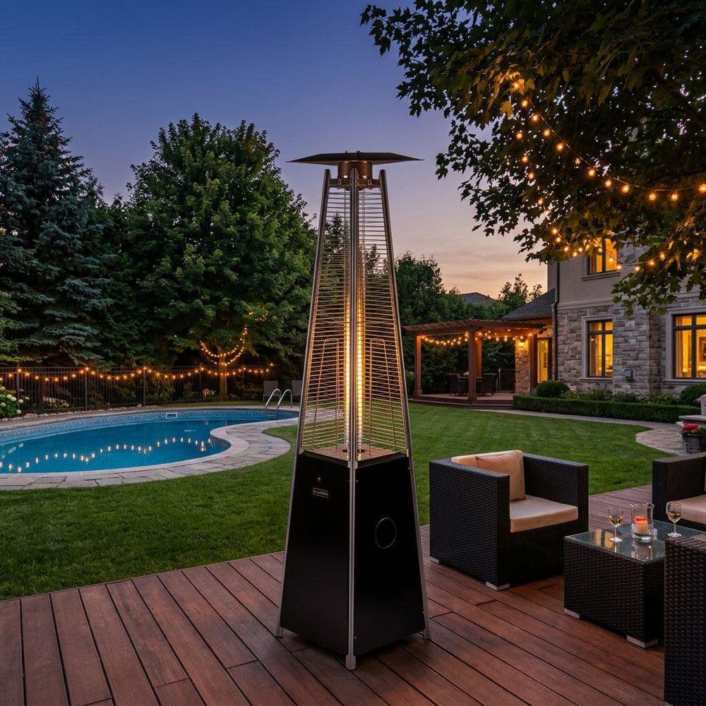 Legacy Heating 40,000 BTU Hammered Black Propane Outdoor Flame Patio Heater (3)