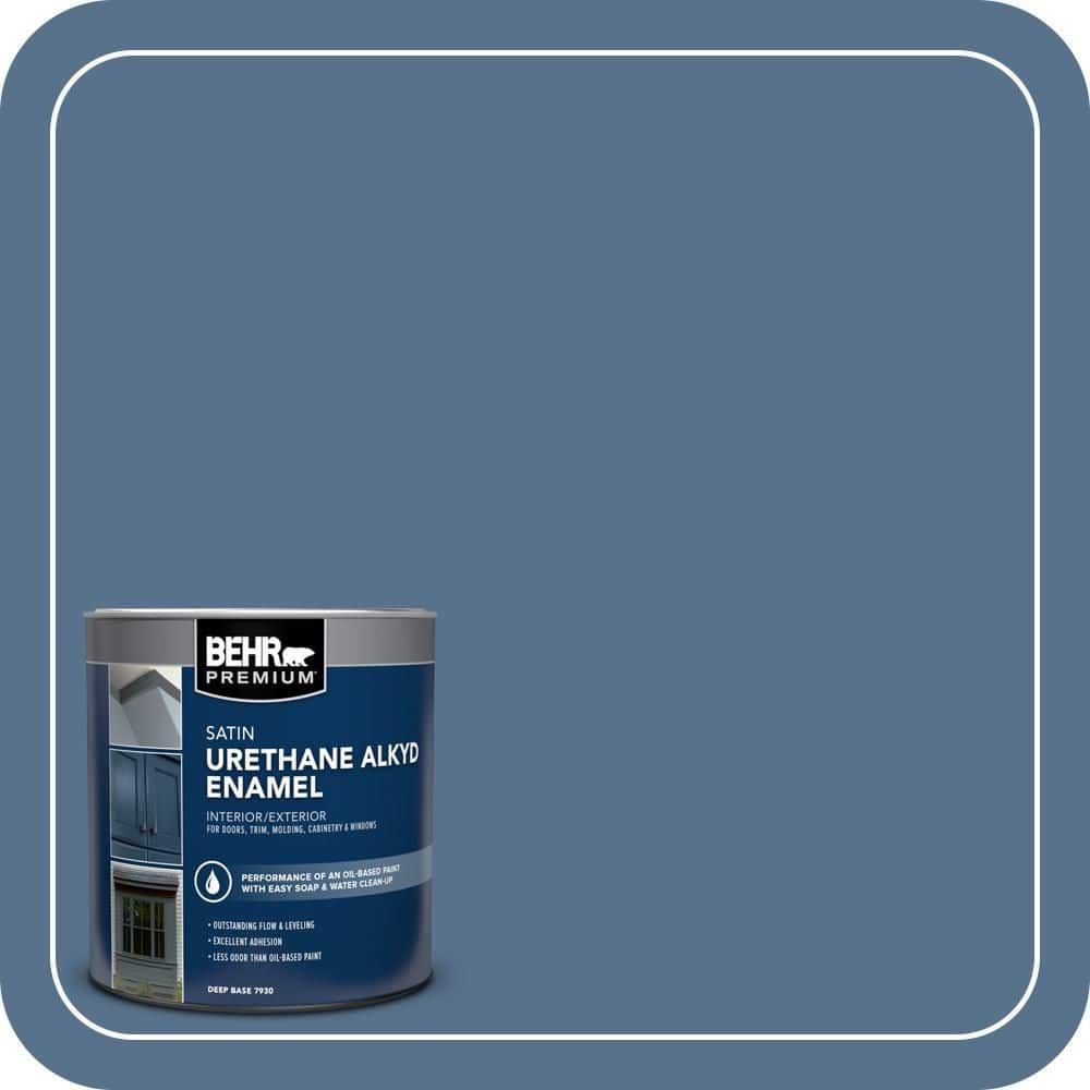 BEHR PREMIUM 1 qt. #PPU14-01 Arrowhead Lake Satin Enamel Urethane Alkyd Interior/Exterior Paint (1)
