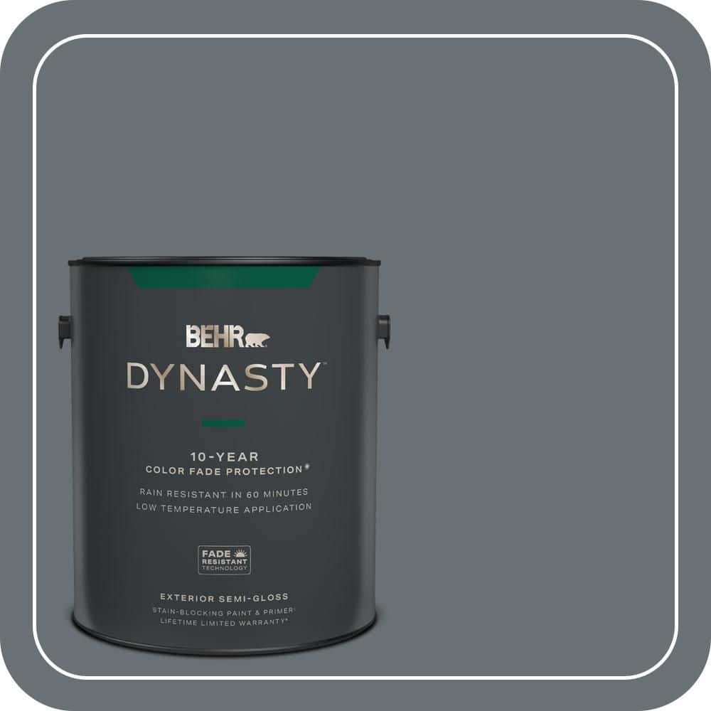 BEHR DYNASTY 1 gal. #QE-61 Rich Pewter Semi-Gloss Exterior Stain-Blocking Paint & Primer