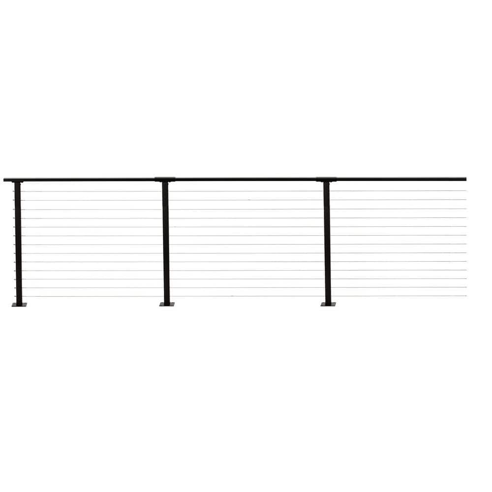 CityPost 22 ft. Deck Cable Railing, 42 in. Base Mount, Black (1)