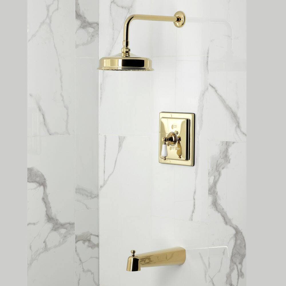 Kingston Brass Demure 1-Handle 1-Spray Tub and Shower Faucet 1.8 GPM in Polished Brass (2)