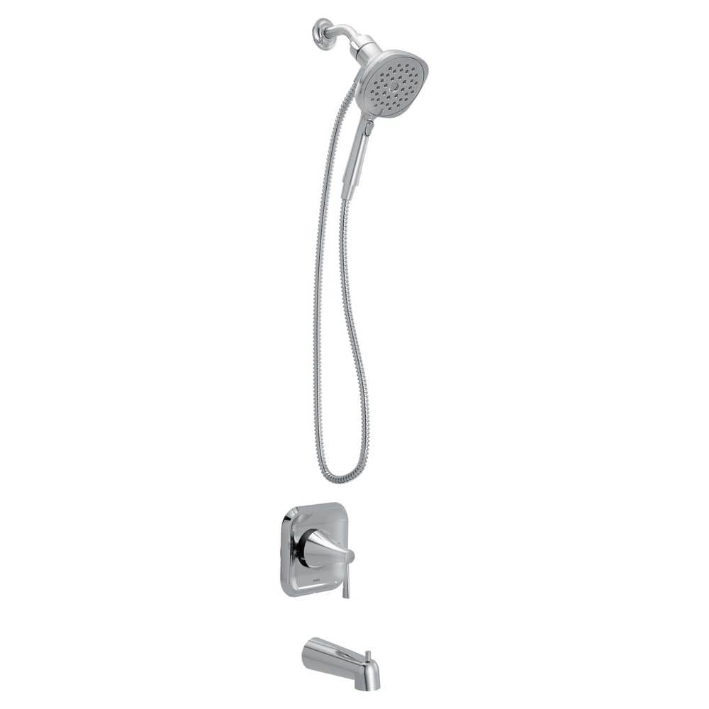 MOEN Ronan Single Handle 6-Spray Tub and Shower Faucet with 1.75 GPM Magnetix Rain shower in Chrome (Valve Included) (1)