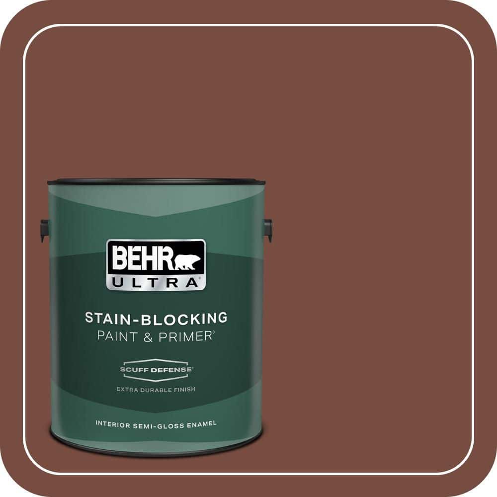 BEHR ULTRA 1 gal. #S170-7 Dark Cherry Mocha Extra Durable Semi-Gloss Enamel Interior Paint & Primer