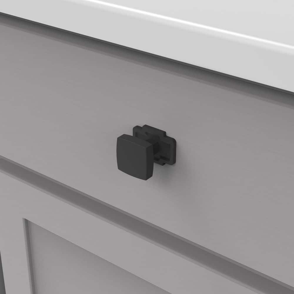 BELWITH-KEELER Coventry Collection Knob Backplate 1.75 Inch x 1.25 Inch Matte Black Finish Cabinet Backplate (2)