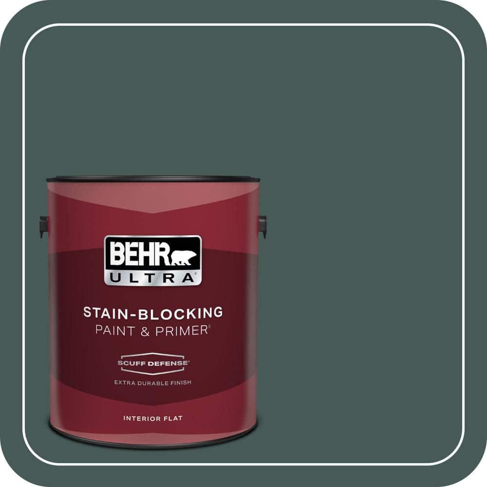 BEHR ULTRA 1 gal. #MQ6-09 Hostaleaf Extra Durable Flat Interior Paint & Primer (1)