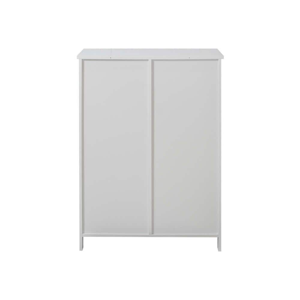 Unbranded 23.6 in. W x 11.8 in. D x 31.5 in. H White Linen Cabinet Wooden Bathroom Floor Storage Cabinet with Drawer and Shelf (2)