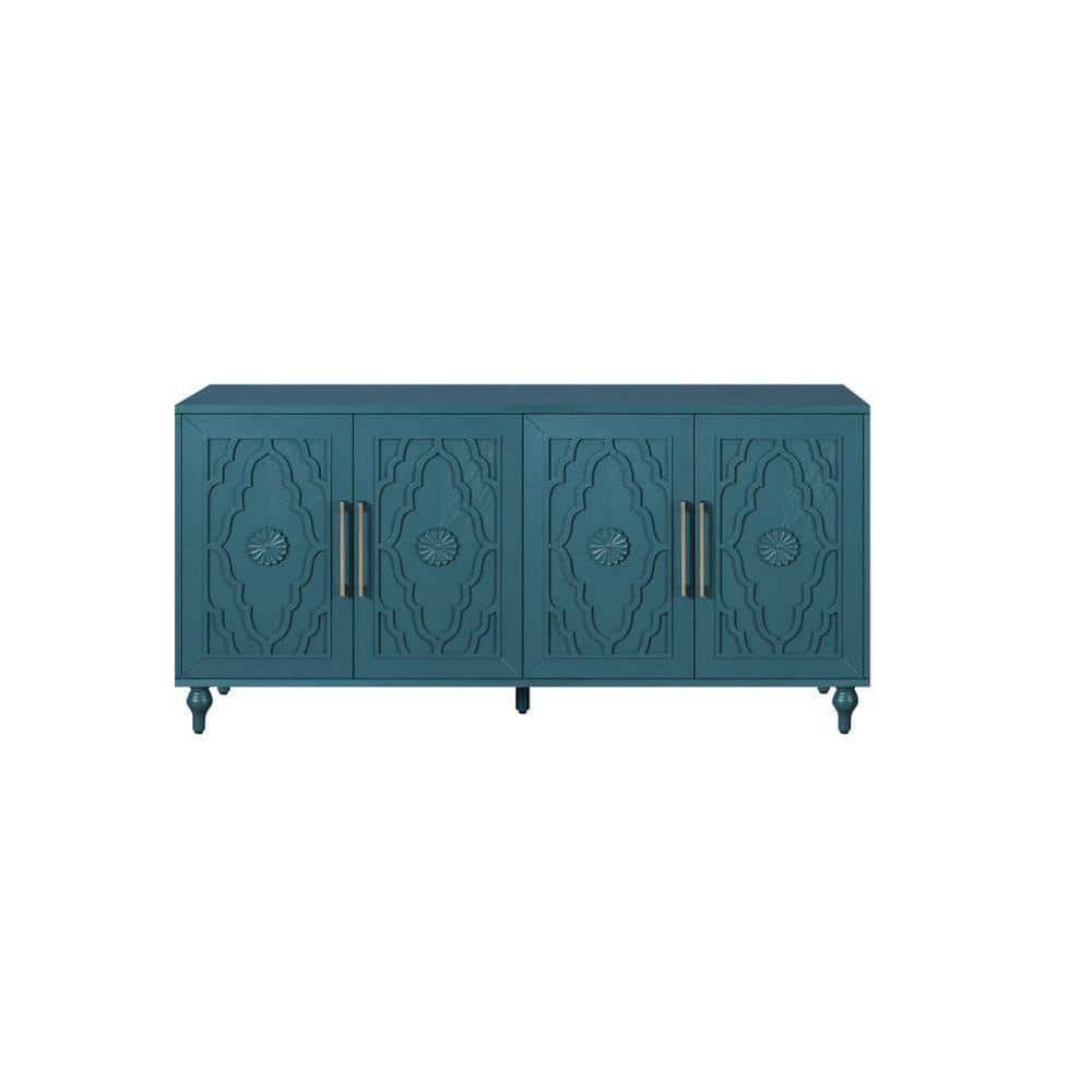 COWLOWN 62.99 in. W x 15.75 in. D x 32 in. H Bathroom Navy Blue Linen Cabinet (1)