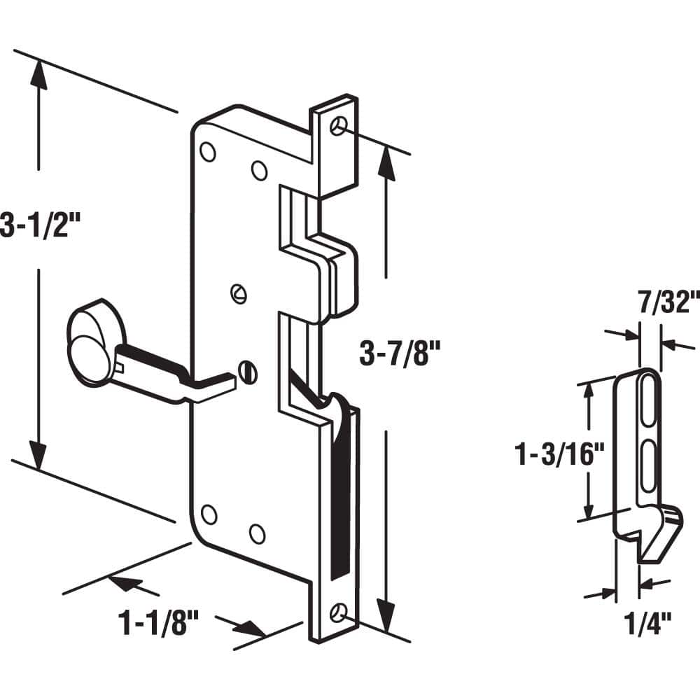 Prime-Line Mortise Style Sliding Screen Door Hook Latch (2)