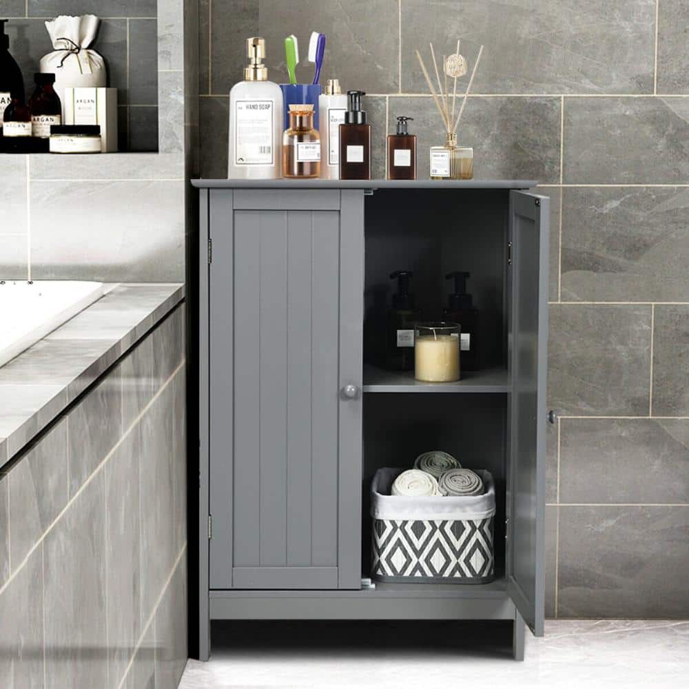 Volenca 2-Door Freestanding Bathroom Cabinet with Shelf (3)